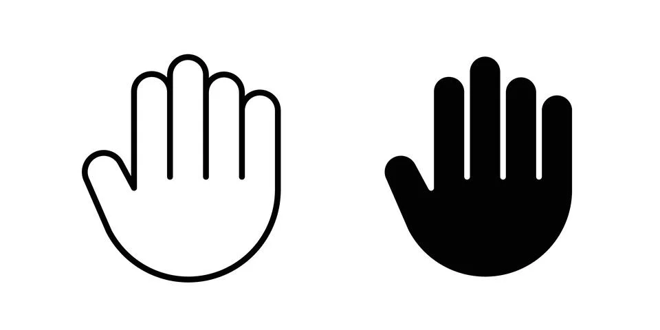 Raised hand icon vector editable eps10 Stock Illustration