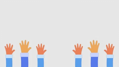 Raised hands in a gesture of celebration, unity, or support against a dark .. Stock Footage 309299819