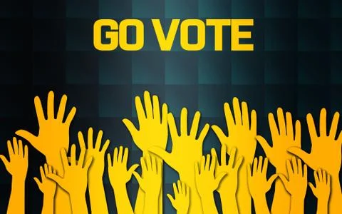 Raised hands for go vote concept Stock Illustration