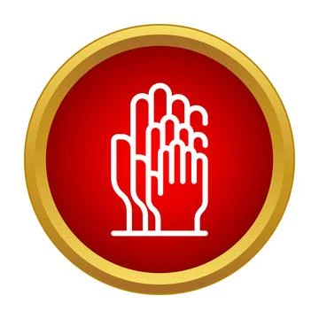 Raised hands icon representing unity and support Stock Illustration