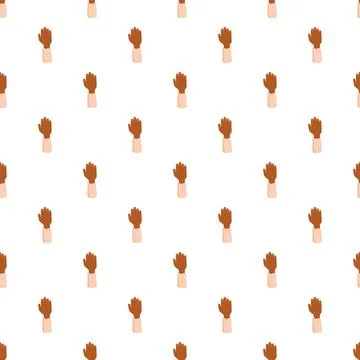 Raised hands pattern showing unity and community support Stock Illustration