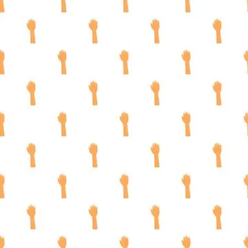 Raised hands pattern showing unity and community support Stock Illustration
