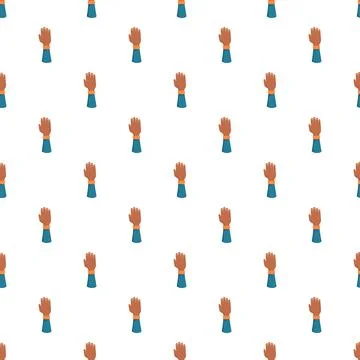 Raised hands pattern showing voting and participation choice Illustrazione stock