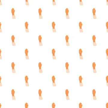 Raised hands seamless pattern showing democratic participation Stock Illustration