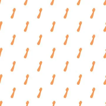 Raised hands seamless pattern on white background Stock Illustration
