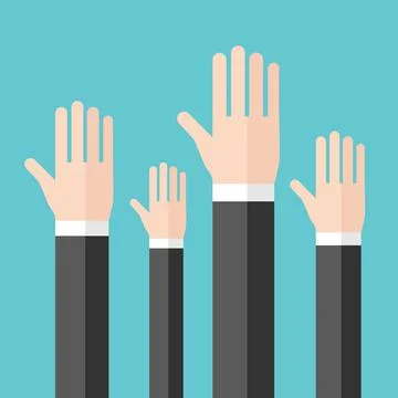 Raised hands, voting concept Stock Illustration