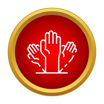 Raised hands voting icon illustrating participation and support Stock Illustration
