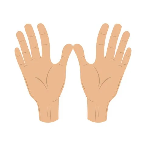 Raised open hands Stock Illustration