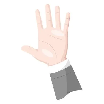 Raised opened hand. Vector Stock Illustration
