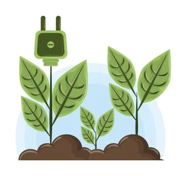 Raised plant with socket plug Stock Illustration