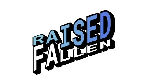 RAISED vs FALLEN, 3D Text Animation in Isometric View with Opposite Word Motion Stock Footage 314263844