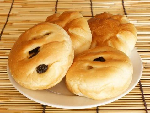 Raisin bread from oven Foto stock