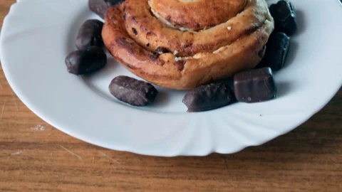 Raisin bun Stock Footage 130051103