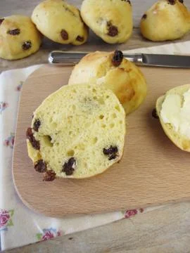 Raisin rolls for breakfast Stock Photos