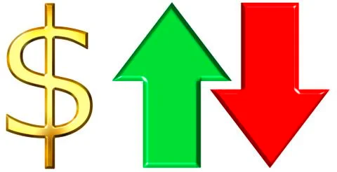 Raising and Falling Dollar Stock Illustration