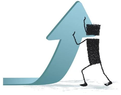 Raising an arrow Illustration