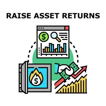Raising asset returns concept with financial analysis and growth Stock Illustration