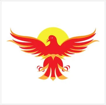 Raising eagle design logo illustration Illustrazione stock