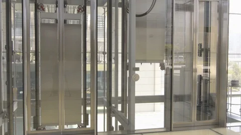 Raising The Elevator In The Building Video stock 94640523