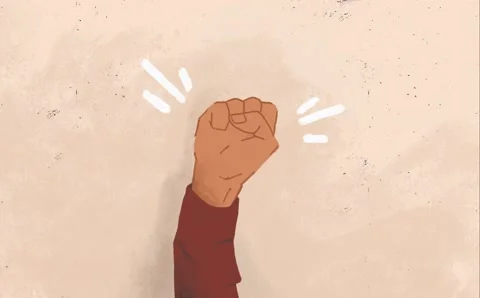 Raising Fist Up Stock Footage 160142896