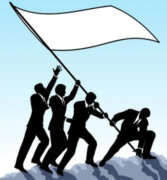 Raising the flag Stock Illustration