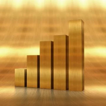 Raising gold chart Stock Illustration
