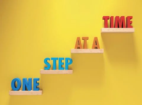 Raising Oneself Up One Step At A Time Stock Illustration