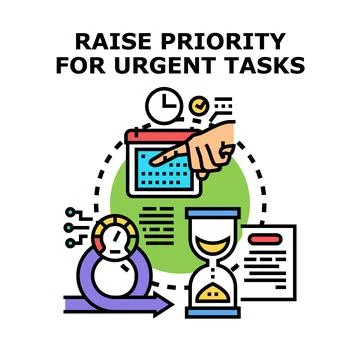 Raising priority for urgent tasks concept illustration Stock Illustration