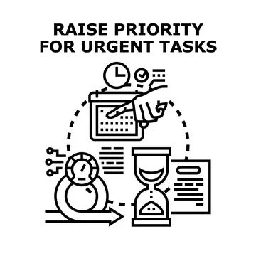 Raising priority for urgent tasks concept illustration Stock Illustration