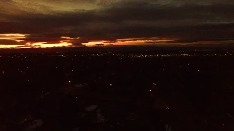 Raising shot of sun setting Stock Footage 71959661
