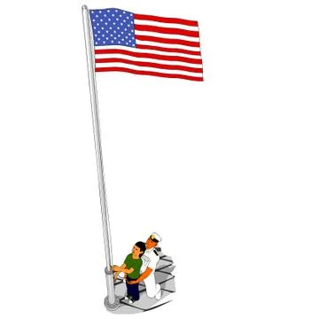 Raising the state flag 스톡 일러스트