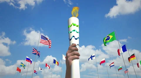 Raising Torch Stock Footage 65095016