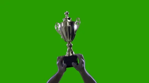 Raising the trophy up. Stock Footage 92667950