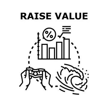 Raising value vector concept illustrating business growth Stock Illustration