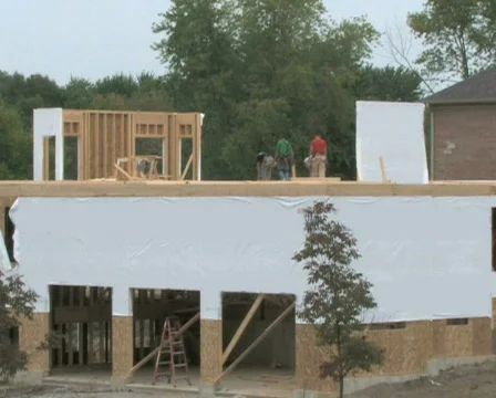 Raising Wall, Construction PAL Stock Footage 530601