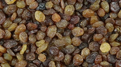 Raisins close up . Loop rotation Stock Footage 63749568