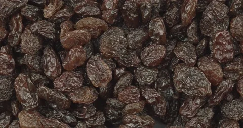 Raisins closeup rotating Stock Footage 156438055