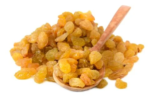 Raisins on white background with soft shadow Stock Photos