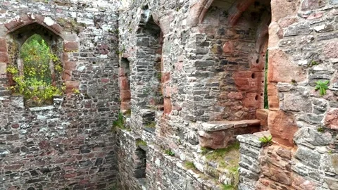 Rait Castle Ruins in Scottish Highlands - 4K Drone Footage Stock Footage 330666499