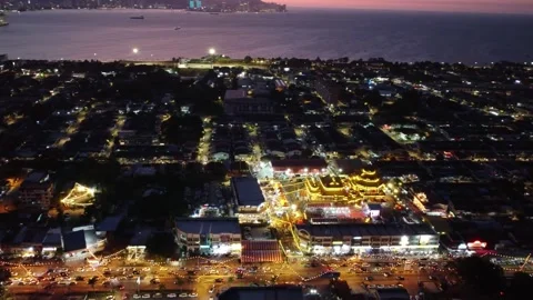 Raja Uda town at night Stock-Footage 325840435