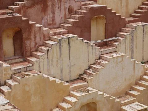Rajasthan Ancient Stepwell Architecture Stock Photos