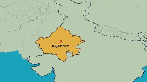 Rajasthan Map Animation Locator Zoom 4K Motion Graphic Stock Footage 341120459