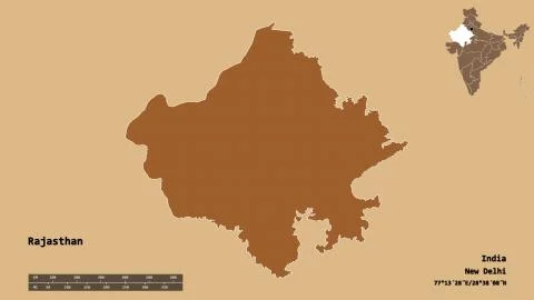 Rajasthan, state of India, zoomed. Pattern Illustrazione stock