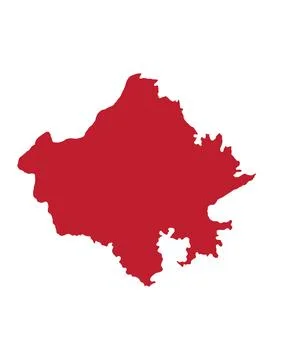 Rajasthan state map isolated Illustrazione stock