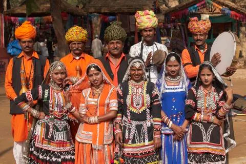 Rajasthani Dance Group Stock Photos