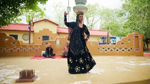 Rajasthani folk dance performance over stage Stock-Footage 295923183