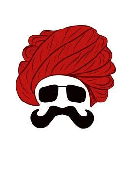 Rajasthani man logo Stock Illustration