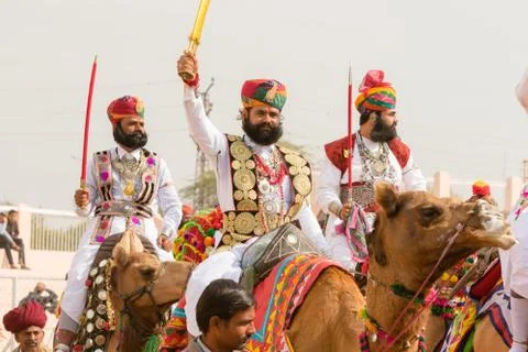 Rajasthani Man with sword Foto stock