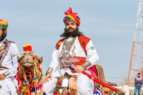 Rajasthani Man with sword Foto stock