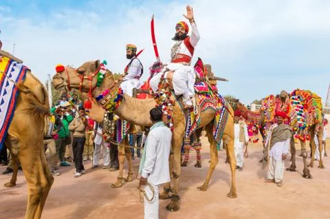Rajasthani Man with sword Foto stock